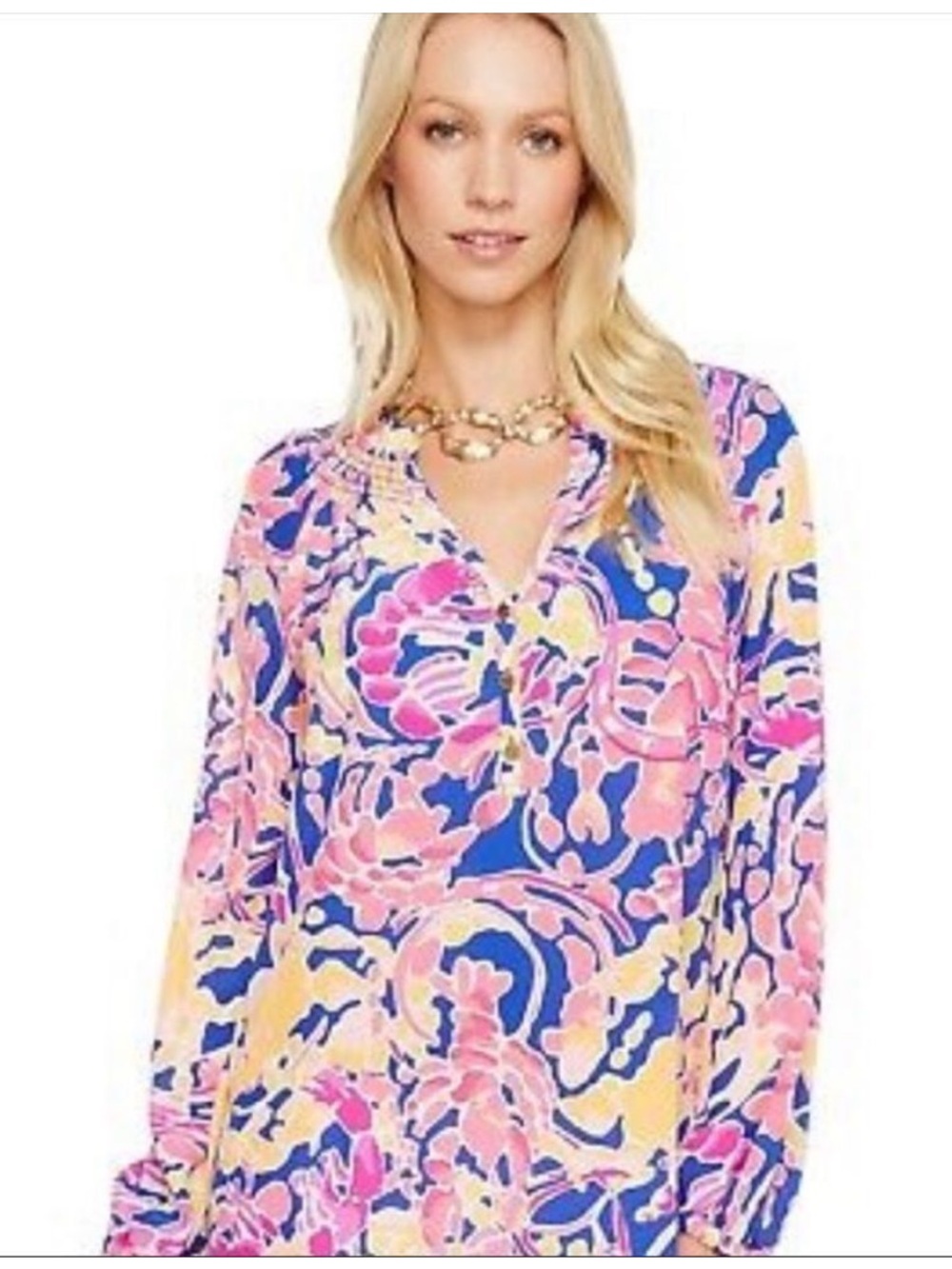 Lilly Pulitzer Elsa 100% Silk Top in “Catch and Release” | Size Small